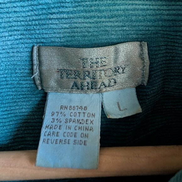 Corduroy woman's shirt Territory Ahead cotton sz L - Picture 3 of 6